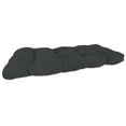 thumbnail image 1 of Jordan Manufacturing 43" x 19" Canvas Charcoal Solid Rectangular Tufted Outdoor Wicker Settee Bench Cushion with Rounded Back Corners, 1 of 8