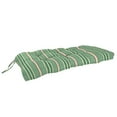 thumbnail image 1 of Jordan Manufacturing 43" x 19" Juanita Almond Green Stripe Rectangular Tufted Outdoor Wicker Settee Bench Cushion with Ties, 1 of 12