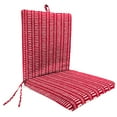 thumbnail image 1 of Jordan Manufacturing 43" x 20" Palisade Guava Red Stripe Rectangular Outdoor Chair Cushion with Ties and Hanger Loop, 1 of 12