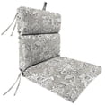 thumbnail image 1 of Jordan Manufacturing 43" x 21" Adair Gray Jacobean Rectangular Outdoor Chair Cushion with Ties and Hanger Loop, 1 of 10