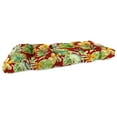 thumbnail image 1 of Jordan Manufacturing 44" x 18" Beachcrest Poppy Red Floral Rectangular Tufted Contoured Outdoor Wicker Settee Bench Cushion, 1 of 11