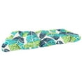 thumbnail image 1 of Jordan Manufacturing 44" x 18" Hixon Caribe Blue Leaves Rectangular Tufted Contoured Outdoor Wicker Settee Bench Cushion, 1 of 14