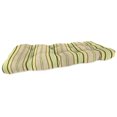 thumbnail image 1 of Jordan Manufacturing 44" x 18" Terrace Sunrise Green Stripe Rectangular Tufted Contoured Outdoor Wicker Settee Bench Cushion, 1 of 14