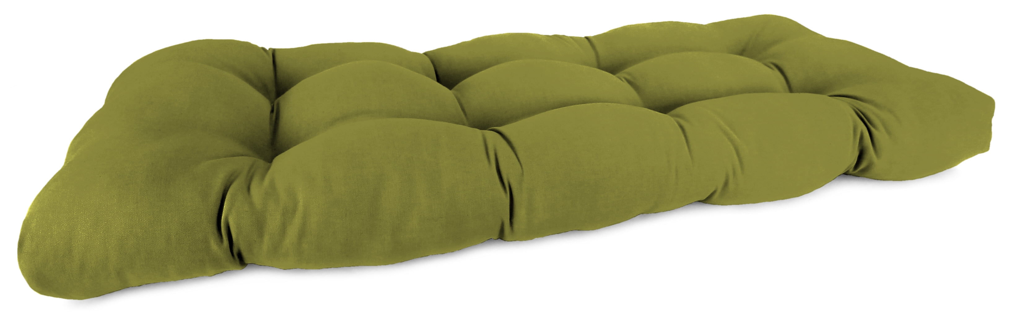 Jordan Manufacturing 44" x 18" Veranda Kiwi Green Solid Rectangular Tufted Contoured Outdoor Wicker Settee Bench Cushion