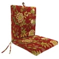 thumbnail image 1 of Jordan Manufacturing 44" x 21" Alberta Salsa Red Floral Rectangular Outdoor Chair Cushion with Ties and Hanger Loop, 1 of 14