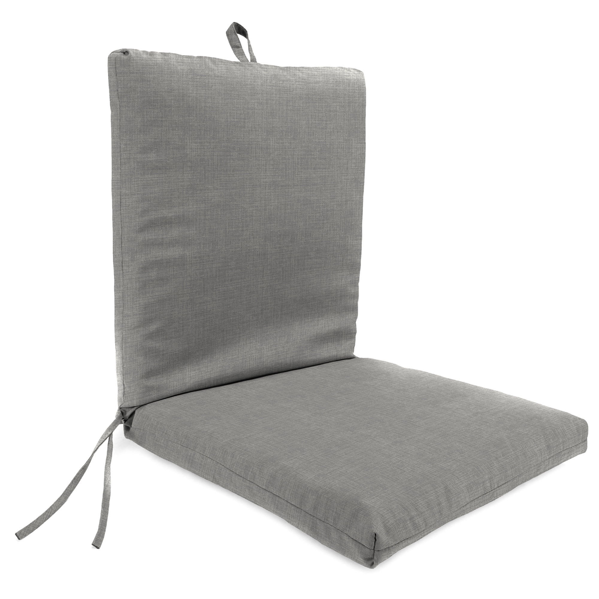 Jordan Manufacturing 44" x 21" Celosia Graphite Gray Crosshatch Rectangular Outdoor Chair Cushion with Ties and Hanger Loop