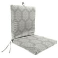 thumbnail image 1 of Jordan Manufacturing 44" x 21" Chet Titanium Gray Geometric Rectangular Outdoor Chair Cushion with Ties and Hanger Loop, 1 of 11
