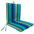 thumbnail image 1 of Jordan Manufacturing 44" x 21" Islip Teal Stripe Teal Stripe Rectangular Outdoor Chair Cushion with Ties and Hanger Loop, 1 of 8