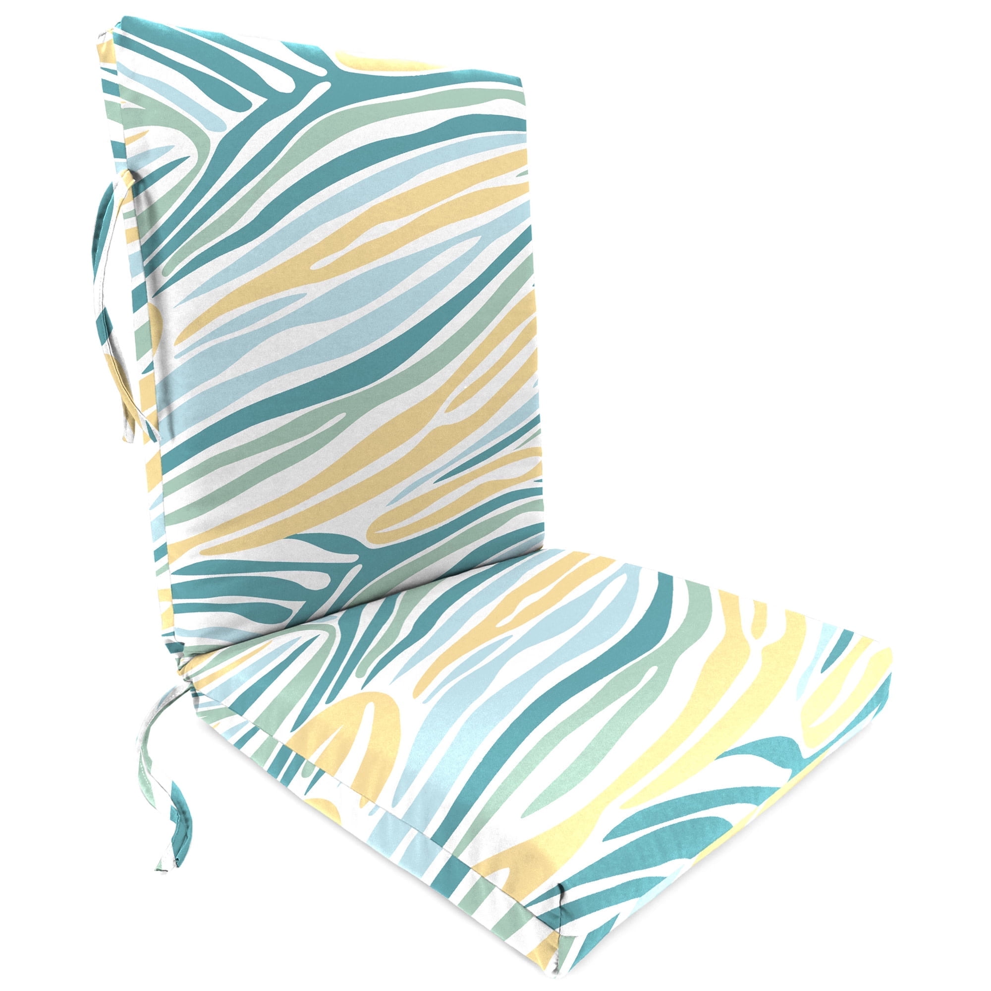 Jordan Manufacturing 44" x 21" Lilo Tapioca Multicolor Abstract Rectangular Outdoor Chair Cushion with Ties