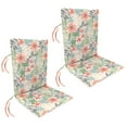thumbnail image 1 of Jordan Manufacturing 44" x 21" Menda Tearose Multicolor Floral Rectangular Outdoor Chair Cushion with Ties (2 Pack), 1 of 10