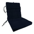 thumbnail image 1 of Jordan Manufacturing 44" x 21" Rave Indigo Blue Solid Rectangular Outdoor Chair Cushion with Ties, Welt and Hanger Loop, 1 of 10