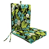Jordan Manufacturing 44" x 21" Rectangular Outdoor Chair Cushion with Ties and Hanger Loop