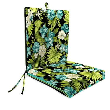 Jordan Manufacturing 44" x 21" Rectangular Outdoor Chair Cushion with Ties and Hanger Loop