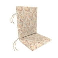 thumbnail image 1 of Jordan Manufacturing 44" x 21" Rustique Barley Beige Damask Rectangular Outdoor Chair Cushion with Ties, 1 of 10