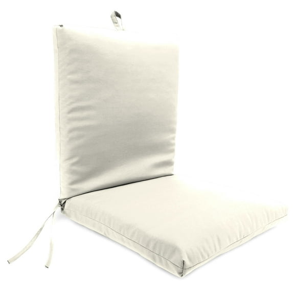 Jordan Manufacturing 44" x 21" Sand Solid Rectangular Outdoor Chair Cushion with Ties and Hanger Loop