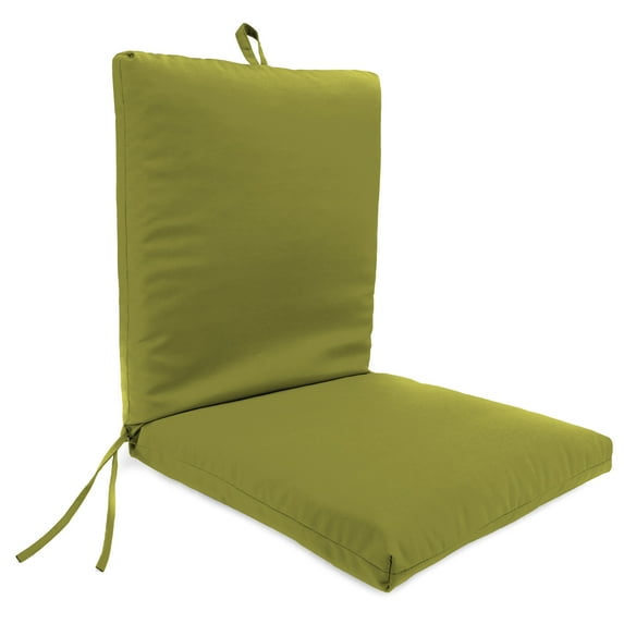 Jordan Manufacturing 44" x 21" Veranda Kiwi Green Solid Rectangular Outdoor Chair Cushion with Ties and Hanger Loop