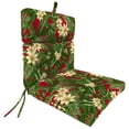 thumbnail image 1 of Jordan Manufacturing 44" x 22" Acadia Bordeaux Red Tropical Rectangular Outdoor Chair Cushion with Ties and Hanger Loop, 1 of 14