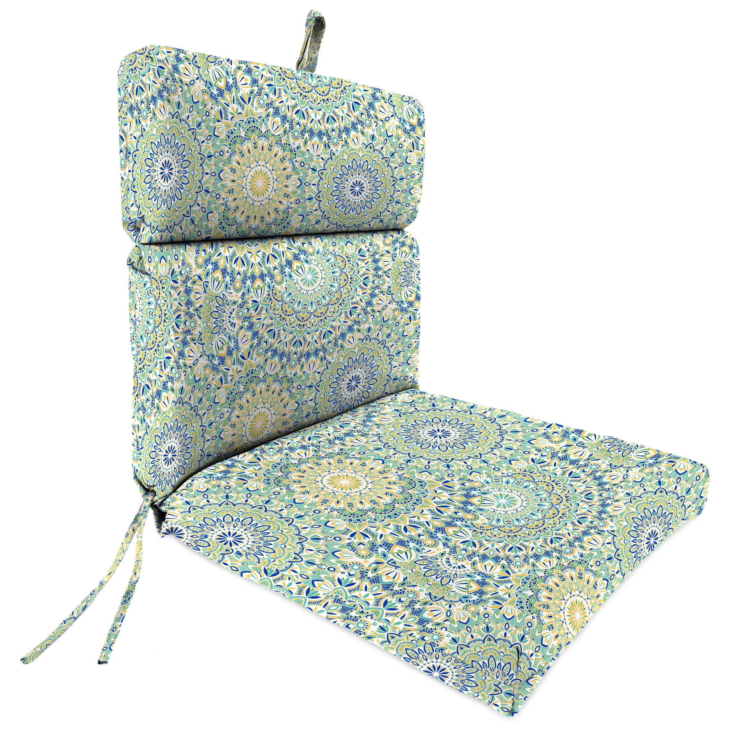 Pillow Perfect Outdoor Squared Corners Chair Cushion - Fresco Blue -  20636927