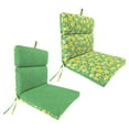 thumbnail image 1 of Jordan Manufacturing 44" x 22" Citrus Pod Green and Yellow Fruit and Fuzzy Pod Green Solid Reversible Rectangular Outdoor Chair Cushion with Ties and Hanger Loop, 1 of 12
