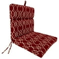 thumbnail image 1 of Jordan Manufacturing 44" x 22" Ghost Chili Burgundy Ogee Rectangular Outdoor Chair Cushion with Ties and Hanger Loop, 1 of 9