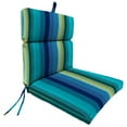 thumbnail image 1 of Jordan Manufacturing 44" x 22" Islip Teal Stripe Teal Stripe Rectangular Outdoor Chair Cushion with Ties and Hanger Loop, 1 of 13