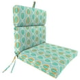 thumbnail image 1 of Jordan Manufacturing 44" x 22" Light Blue Ogee Rectangular Outdoor Chair Cushion with Ties and Hanger Loop, 1 of 9