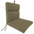 thumbnail image 1 of Jordan Manufacturing 44" x 22" Mocha Taupe Solid Rectangular Outdoor Chair Cushion with Ties and Hanger Loop, 1 of 10