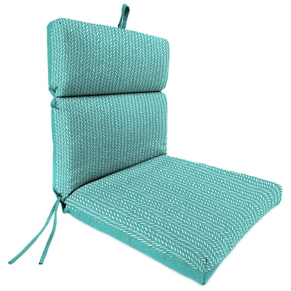 Jordan Manufacturing 44" x 22" Rectangular Outdoor Chair Cushion with Ties and Hanger Loop