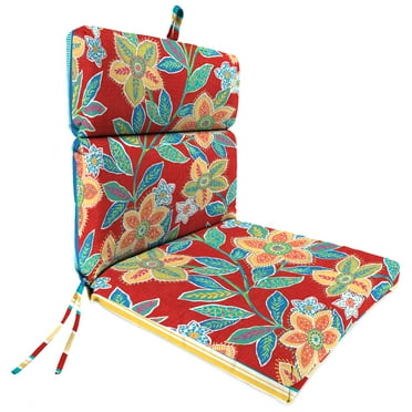 Jordan Manufacturing 44" x 22" Rectangular Outdoor Chair Cushion with Ties and Hanger Loop