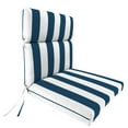 thumbnail image 1 of Jordan Manufacturing 45.5" x 23" Awning Navy Stripe Rectangular Outdoor Chair Cushion with Ties, 1 of 10