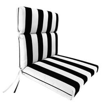 Jordan Manufacturing 45.5" x 23" Awning Onyx Black Stripe Rectangular Outdoor Chair Cushion with Ties