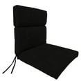 thumbnail image 1 of Jordan Manufacturing 45.5" x 23" Canvas Black Solid Rectangular Outdoor Chair Cushion with Ties, 1 of 9