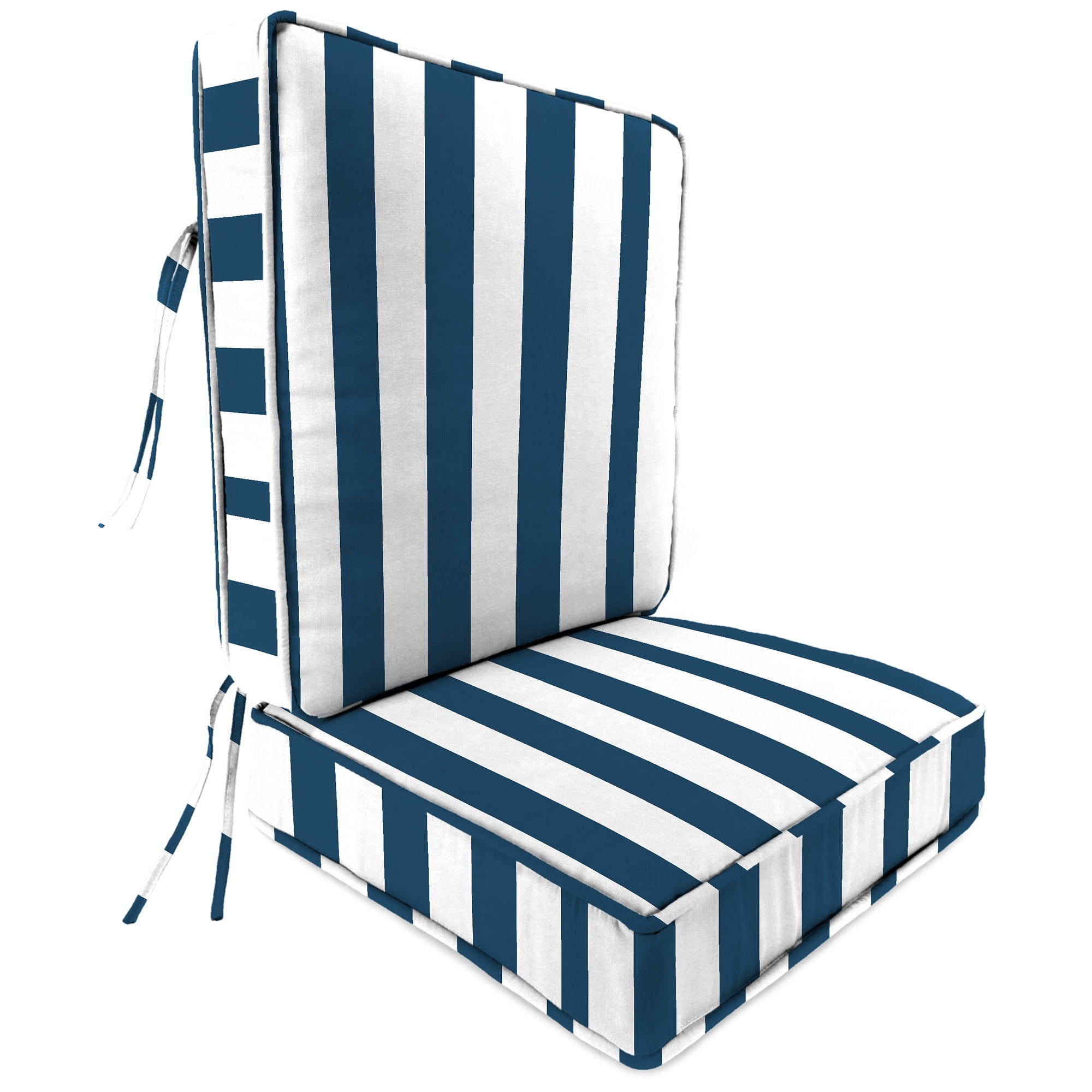 Jordan Manufacturing 45"&nbsp;x 22"&nbsp;Rectangular Outdoor Deep Seat Chair Cushion Set with Ties and Welt