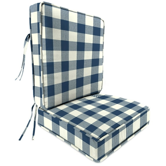 Jordan Manufacturing 45" x 22" Rectangular Outdoor Deep Seat Chair Cushion Set with Ties and Welt