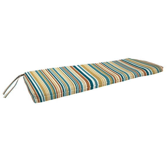 Jordan Manufacturing 45" x 17" Boule Bog Multicolor Stripe Rectangular Outdoor Settee Swing Bench Cushion with Ties and Welt