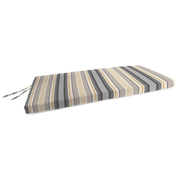 Jordan Manufacturing 45" x 18" Clyde Grey Stripe Rectangular Outdoor Glider Bench Cushion with Ties