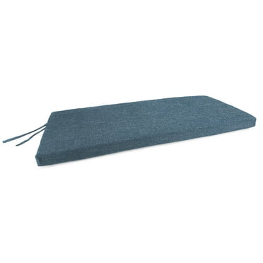 Jordan Manufacturing 45" x 18" Tory Denim Blue Crosshatch Rectangular Outdoor Swing Bench Glider Cushion with Ties