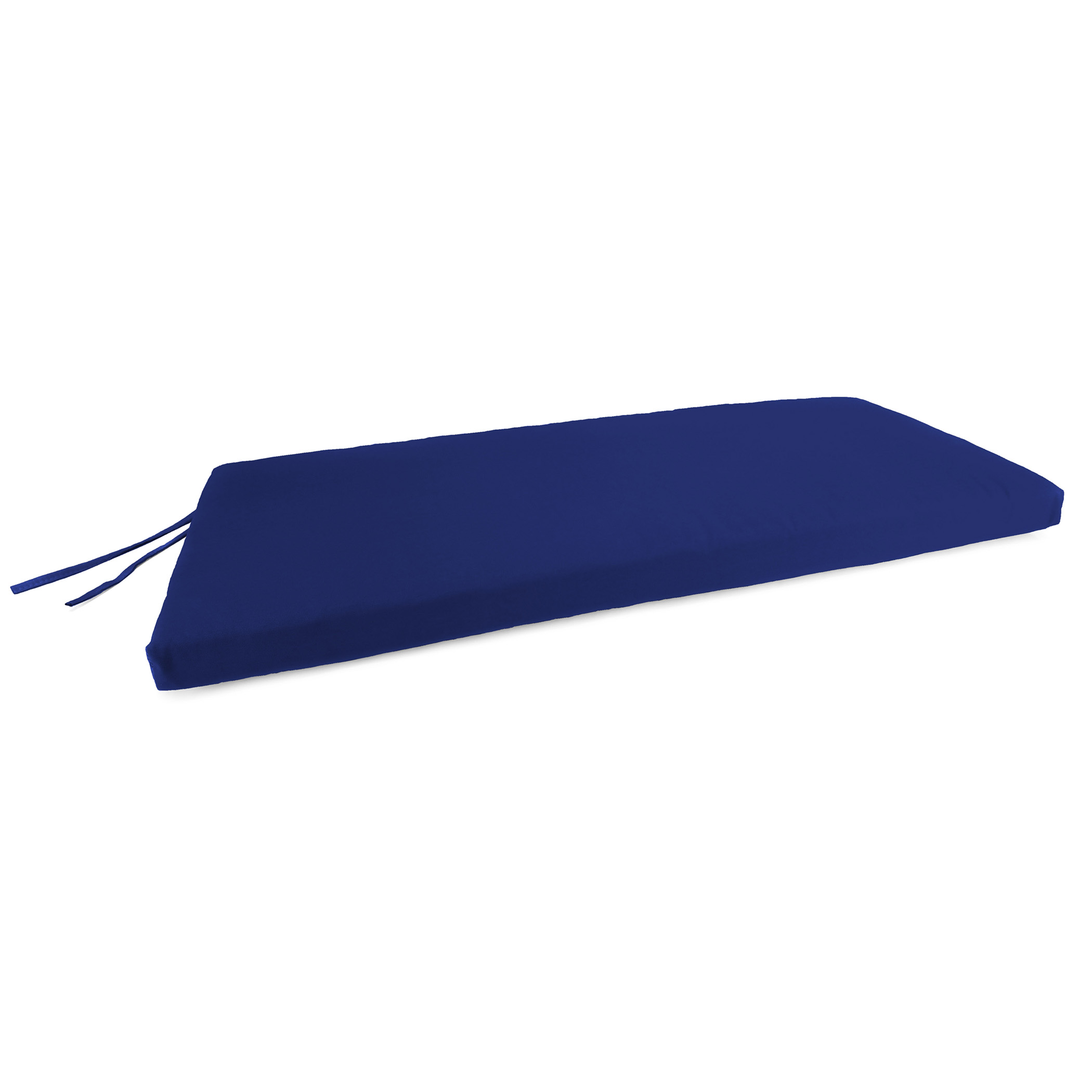 Jordan Manufacturing 45" x 18" Veranda Cobalt Blue Solid Rectangular Outdoor Glider Bench Cushion with Ties - image 1 of 10