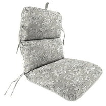 Jordan Manufacturing 45" x 22" Adair Gray Jacobean Rectangular Outdoor Chair Cushion with Ties and Hanger Loop