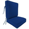 thumbnail image 1 of Jordan Manufacturing 45" x 22" Canvas Cobalt Blue Solid Rectangular Outdoor Deep Seating Chair Seat and Back Cushion with Ties and Welt, 1 of 9