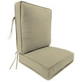 thumbnail image 1 of Jordan Manufacturing 45" x 22" Canvas Pebble Beige Solid Rectangular Outdoor Deep Seating Chair Seat and Back Cushion with Ties and Welt, 1 of 9