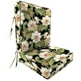 thumbnail image 1 of Jordan Manufacturing 45" x 22" Caroline Midnight Black Floral Rectangular Outdoor Deep Seat Chair Cushion Set with Ties and Welt, 1 of 9