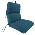 thumbnail image 1 of Jordan Manufacturing 45" x 22" Celosia Legion Blue Crosshatch Rectangular Outdoor Chair Cushion with Ties and Hanger Loop, 1 of 13