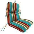 thumbnail image 1 of Jordan Manufacturing 45" x 22" Covert Fiesta Multicolor Stripe Rectangular Outdoor Chair Cushion with Ties and Hanger Loop, 1 of 14
