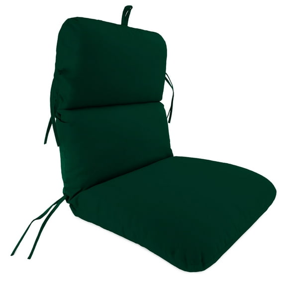 Jordan Manufacturing 45" x 22" Forest Green Solid Rectangular Outdoor Chair Cushion with Ties and Hanger Loop