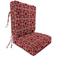 thumbnail image 1 of Jordan Manufacturing 45" x 22" Keene Cherry Red Lattice Rectangular Outdoor Deep Seat Chair Cushion Set with Ties and Welt, 1 of 10