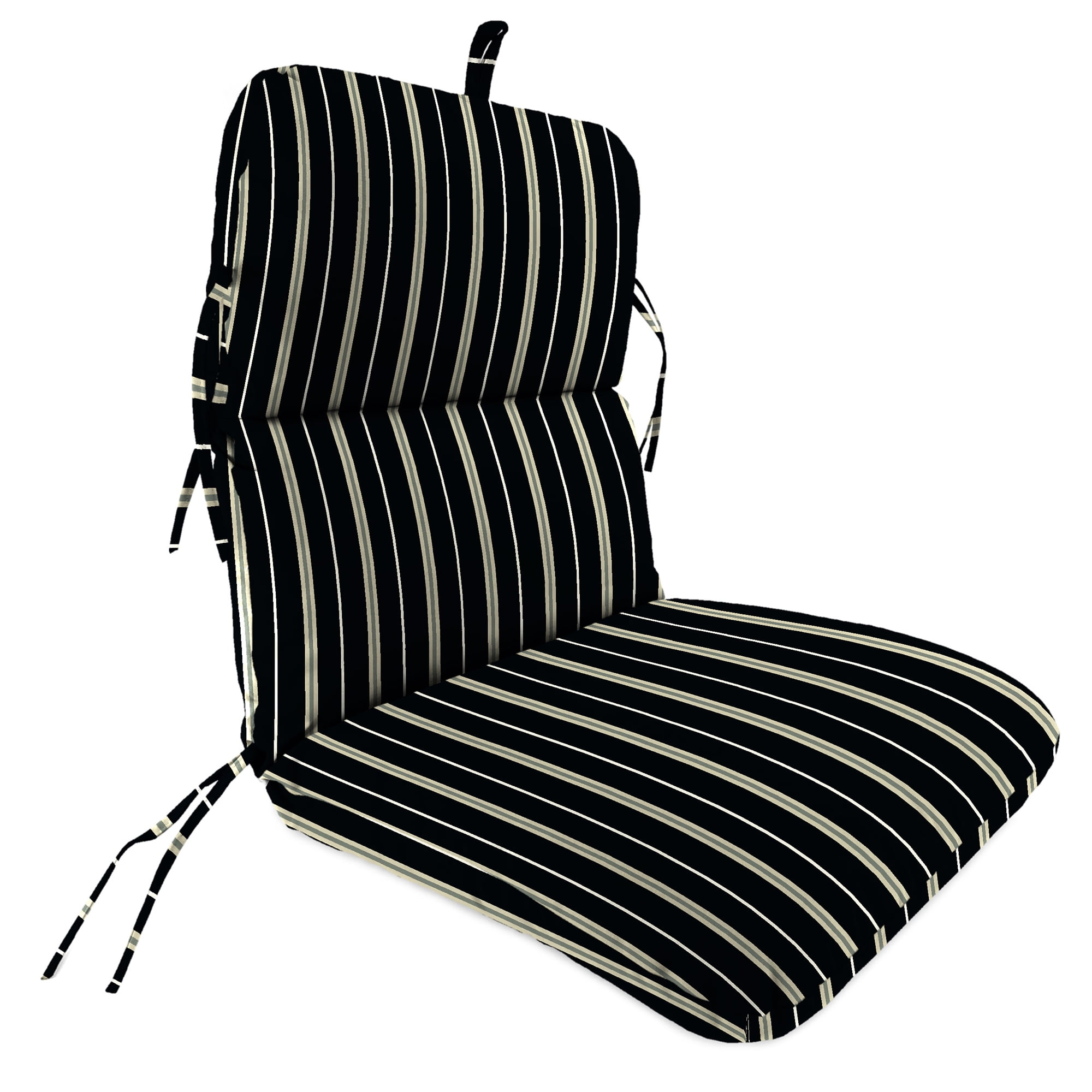 Black and white chair pads with ties hotsell