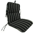 thumbnail image 1 of Jordan Manufacturing 45" x 22" Platt Ink Black Stripe Rectangular Outdoor Chair Cushion with Ties and Hanger Loop, 1 of 13