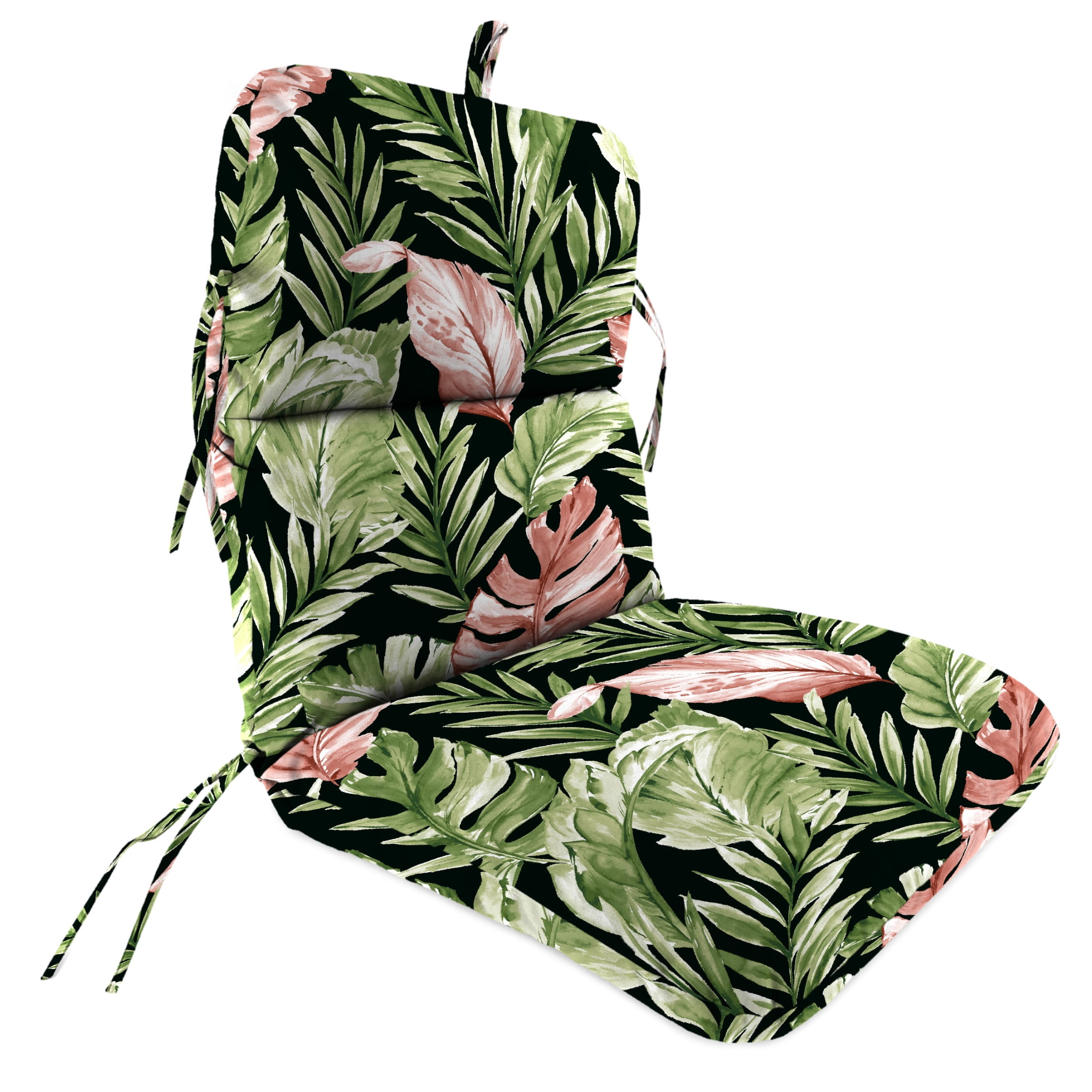 Jordan Manufacturing 45" x 22" Rectangular Outdoor Chair Cushion with Ties and Hanger Loop