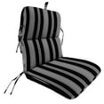 thumbnail image 1 of Jordan Manufacturing 45" x 22" Reeder Black Stripe Rectangular Outdoor Chair Cushion with Ties and Hanger Loop, 1 of 13